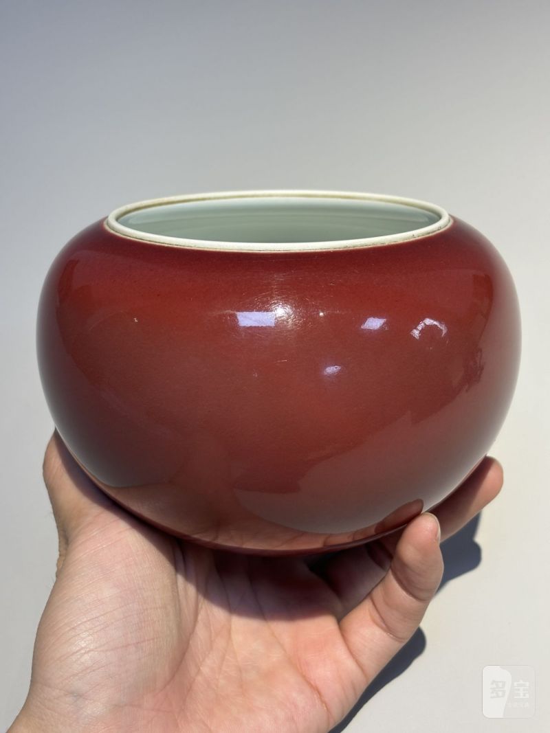    清雍正 霁红釉钵（附红木座） - 图5